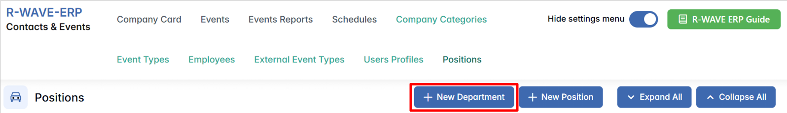Contacts and Events