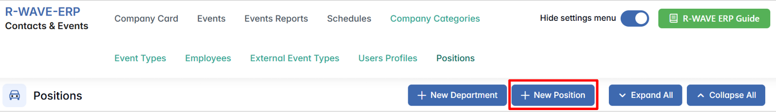 Contacts and Events